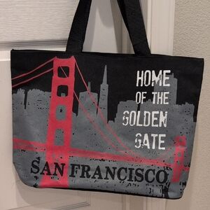 San Francisco Tote Bag with Golden Gate Bridge Design